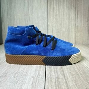 Adidas Alexander Wang Skate Mid BlueBird Suede Lace Up Sneaker Shoes Mens Size 8